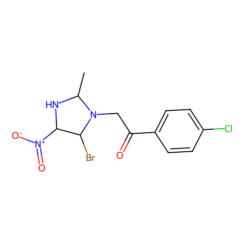 2-(5-Bromo-2-methyl-4-nitro-1-imidazolidinyl)-1-(4-chlorophenyl)-1-ethanone structure