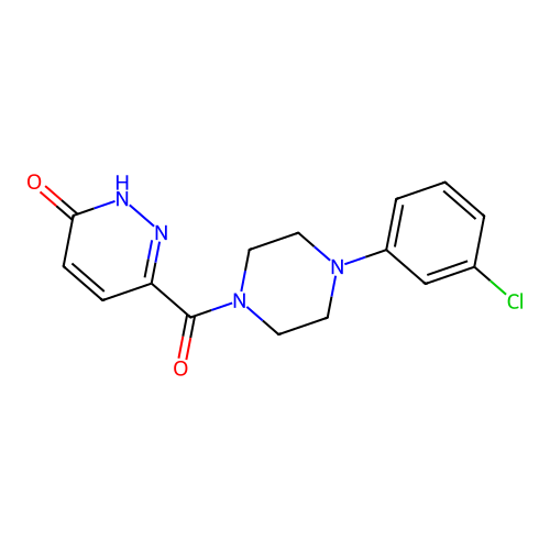 6-(4-(3-chlorophenyl)piperazine-1-carbonyl)pyridazin-3(2H)-one structure