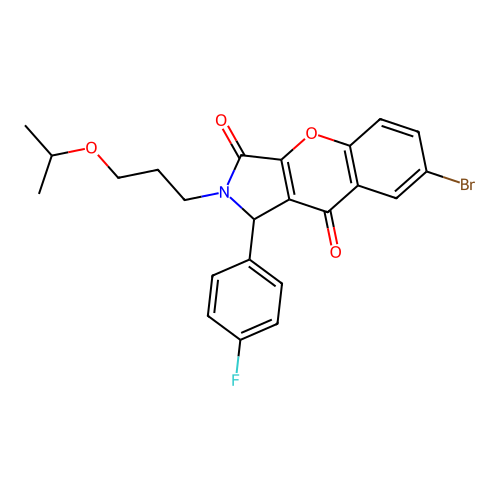 7-bromo-1-(4-fluorophenyl)-2-(3-isopropoxypropyl)-1,2-dihydrochromeno[2,3-c]pyrrole-3,9-dione structure