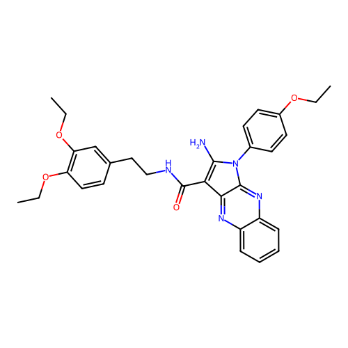 2-amino-N-(3,4-diethoxyphenethyl)-1-(4-ethoxyphenyl)-1H-pyrrolo[2,3-b]quinoxaline-3-carboxamide structure