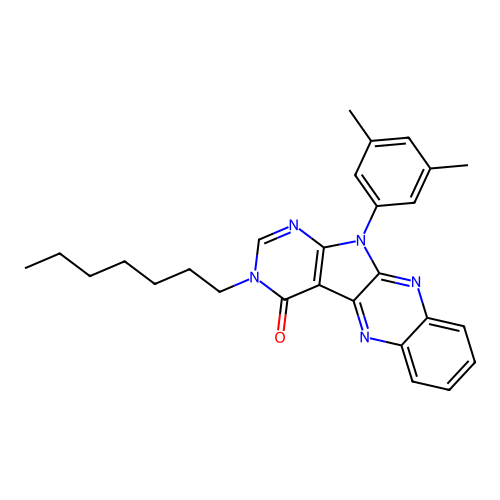 11-(3,5-dimethylphenyl)-3-heptyl-3,11-dihydro-4H-pyrimido[5',4':4,5]pyrrolo[2,3-b]quinoxalin-4-one structure