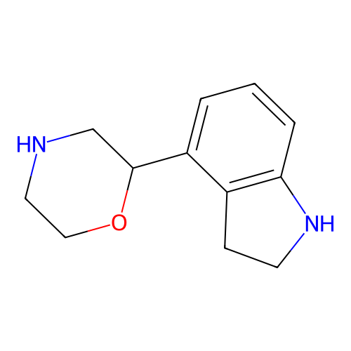 1H-Indole, 2,3-dihydro-4-(2-morpholinyl)- structure