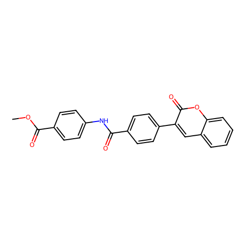 methyl 4-({[4-(2-oxo-2H-chromen-3-yl)phenyl]carbonyl}amino)benzoate structure