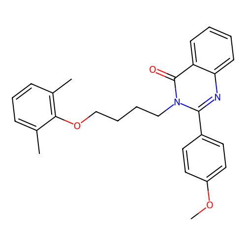 3-(4-(2,6-dimethylphenoxy)butyl)-2-(4-methoxyphenyl)quinazolin-4(3H)-one structure