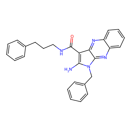 2-amino-1-benzyl-N-(3-phenylpropyl)-1H-pyrrolo[2,3-b]quinoxaline-3-carboxamide structure