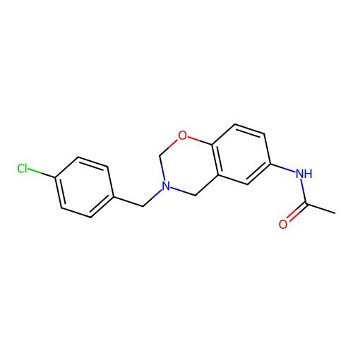 N-[3-(4-chlorobenzyl)-3,4-dihydro-2H-1,3-benzoxazin-6-yl]acetamide structure