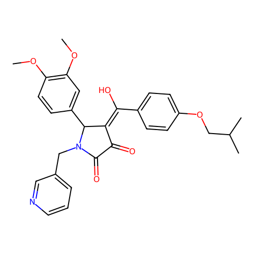 (4E)-5-(3,4-dimethoxyphenyl)-4-[hydroxy-[4-(2-methylpropoxy)phenyl]methylidene]-1-(pyridin-3-ylmethyl)pyrrolidine-2,3-dione structure