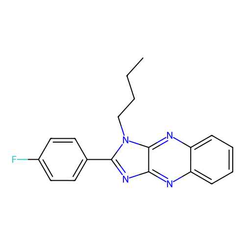 1-butyl-2-(4-fluorophenyl)-1H-imidazo[4,5-b]quinoxaline structure