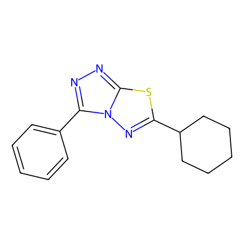 6-Cyclohexyl-3-phenyl-[1,2,4]triazolo[3,4-b][1,3,4]thiadiazole structure