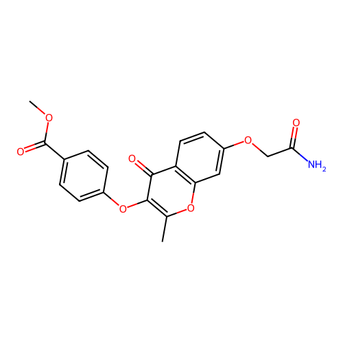 methyl 4-((7-(2-amino-2-oxoethoxy)-2-methyl-4-oxo-4H-chromen-3-yl)oxy)benzoate structure