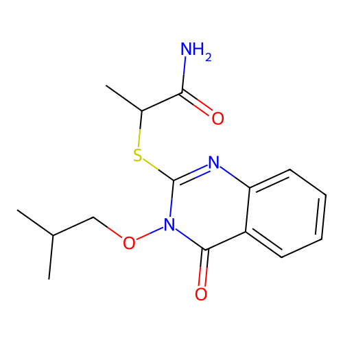 2-{[3-(2-Methylpropoxy)-4-oxo-3,4-dihydroquinazolin-2-yl]sulfanyl}propanamide structure