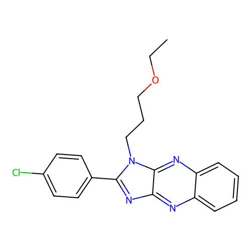 2-(4-chlorophenyl)-1-(3-ethoxypropyl)-1H-imidazo[4,5-b]quinoxaline structure