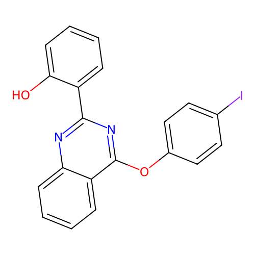 2-[4-(4-Iodophenoxy)quinazolin-1-ium-2-yl]phenolate structure