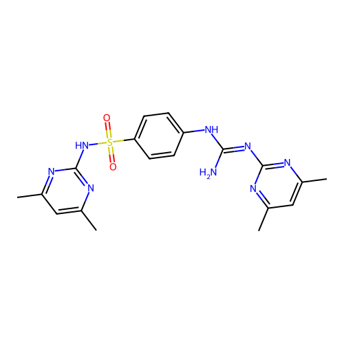 2-(4,6-dimethylpyrimidin-2-yl)-1-[4-[(4,6-dimethylpyrimidin-2-yl)sulfamoyl]phenyl]guanidine structure