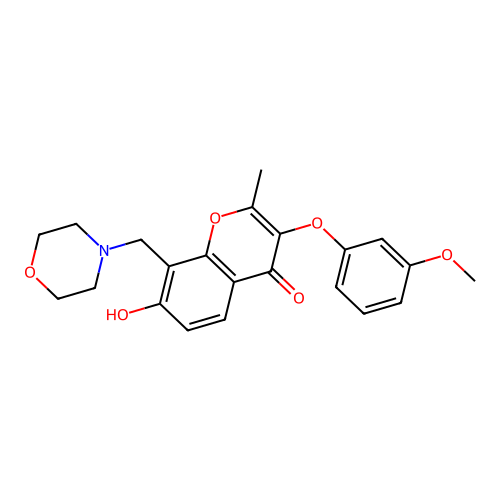 7-Hydroxy-3-(3-methoxyphenoxy)-2-methyl-8-(morpholin-4-ylmethyl)chromen-4-one structure