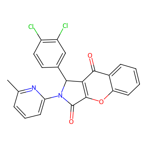 1-(3,4-dichlorophenyl)-2-(6-methylpyridin-2-yl)-1,2-dihydrochromeno[2,3-c]pyrrole-3,9-dione structure