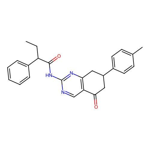 N-[7-(4-methylphenyl)-5-oxo-5,6,7,8-tetrahydroquinazolin-2-yl]-2-phenylbutanamide structure
