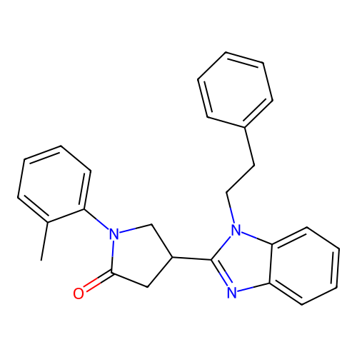 1-(2-Methylphenyl)-4-[1-(2-phenylethyl)benzimidazol-2-yl]pyrrolidin-2-one structure