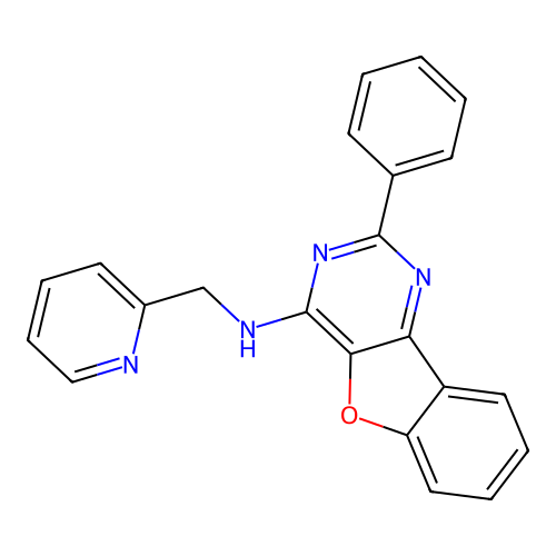 2-phenyl-N-(pyridin-2-ylmethyl)[1]benzofuro[3,2-d]pyrimidin-4-amine structure