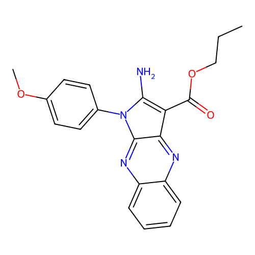 propyl 2-amino-1-(4-methoxyphenyl)-1H-pyrrolo[2,3-b]quinoxaline-3-carboxylate structure