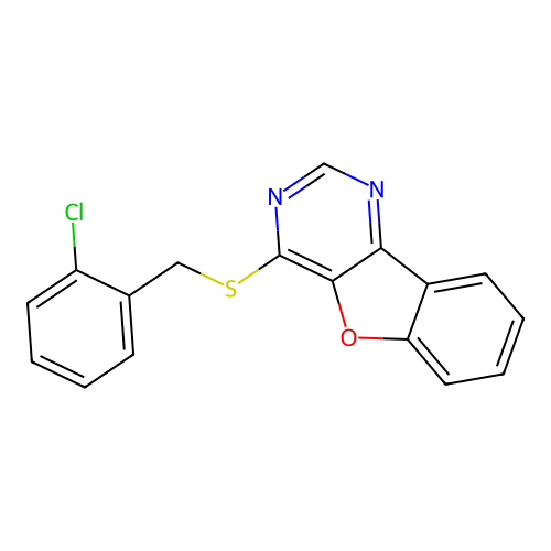 4-((2-Chlorobenzyl)thio)benzofuro[3,2-d]pyrimidine structure
