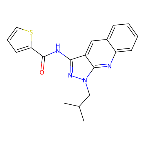 N-[1-(2-methylpropyl)pyrazolo[3,4-b]quinolin-3-yl]thiophene-2-carboxamide structure