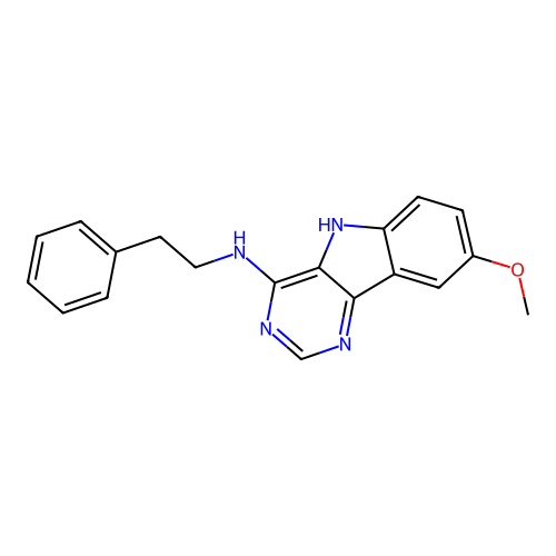 8-methoxy-N-phenethyl-5H-pyrimido[5,4-b]indol-4-amine structure