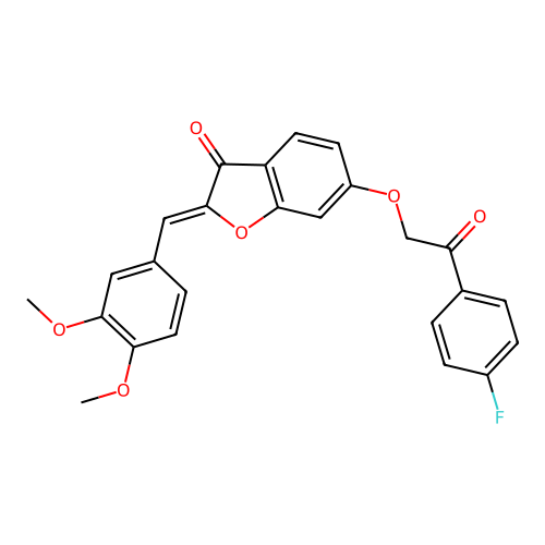 (Z)-2-(3,4-dimethoxybenzylidene)-6-(2-(4-fluorophenyl)-2-oxoethoxy)benzofuran-3(2H)-one structure