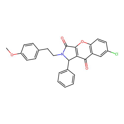 7-chloro-2-(4-methoxyphenethyl)-1-phenyl-1,2-dihydrochromeno[2,3-c]pyrrole-3,9-dione structure