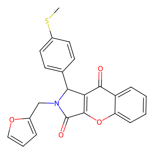 2-(furan-2-ylmethyl)-1-(4-methylsulfanylphenyl)-1H-chromeno[2,3-c]pyrrole-3,9-dione structure