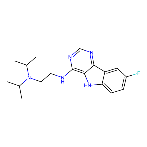 N'-(8-fluoro-5H-pyrimido[5,4-b]indol-4-yl)-N,N-di(propan-2-yl)ethane-1,2-diamine structure