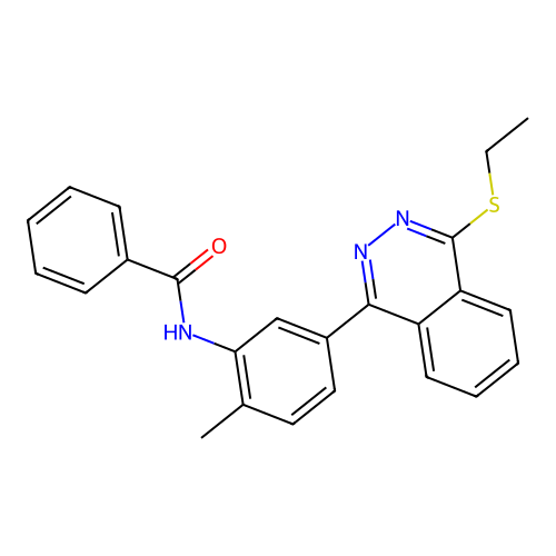 N-(5-(4-(ethylthio)phthalazin-1-yl)-2-methylphenyl)benzamide structure