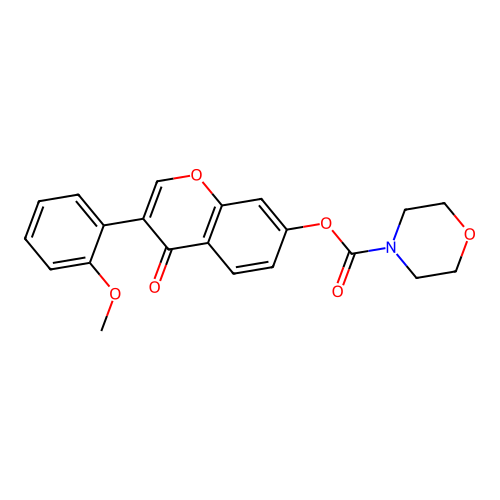 3-(2-methoxyphenyl)-4-oxo-4H-chromen-7-yl morpholine-4-carboxylate structure
