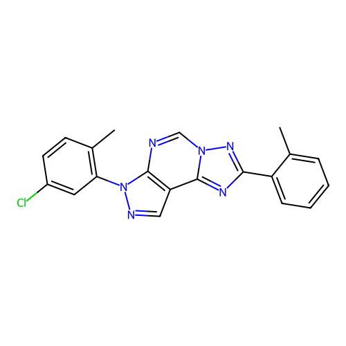 7-(5-chloro-2-methylphenyl)-2-(2-methylphenyl)-7H-pyrazolo[4,3-e][1,2,4]triazolo[1,5-c]pyrimidine structure