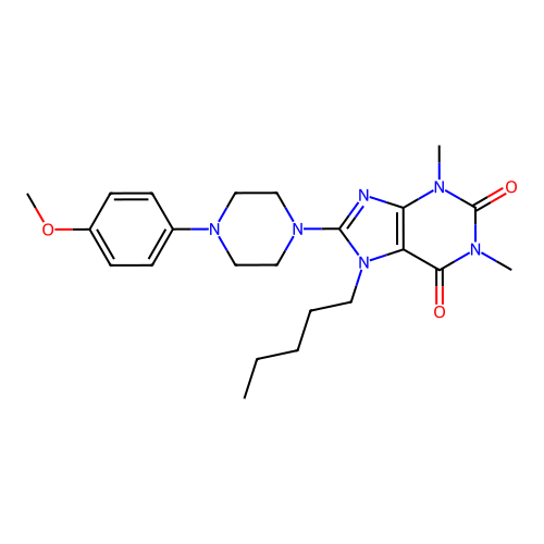 8-[4-(4-Methoxyphenyl)piperazin-1-yl]-1,3-dimethyl-7-pentylpurine-2,6-dione structure