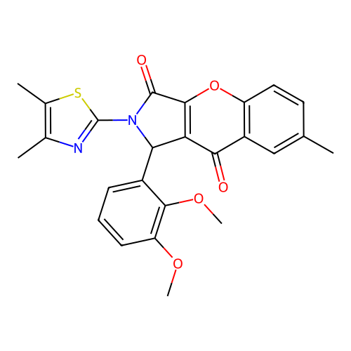 1-(2,3-dimethoxyphenyl)-2-(4,5-dimethyl-1,3-thiazol-2-yl)-7-methyl-1,2-dihydrochromeno[2,3-c]pyrrole-3,9-dione structure