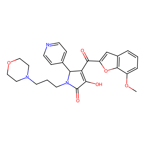 3-Hydroxy-4-[(7-methoxybenzo[d]furan-2-yl)carbonyl]-1-(3-morpholin-4-ylpropyl)-5-(4-pyridyl)-3-pyrrolin-2-one structure