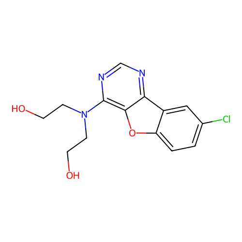 2,2'-((8-Chlorobenzofuro[3,2-d]pyrimidin-4-yl)azanediyl)diethanol structure