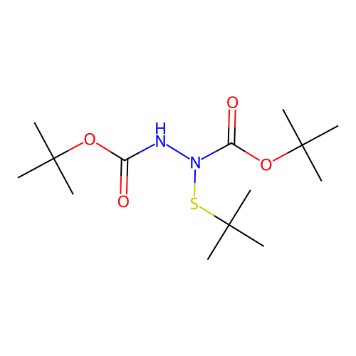 Di-tert-butyl 1-(tert-butylthio)-1,2-hydrazinedicarboxylate structure