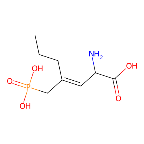 (3E)-2-Amino-4-(phosphonomethyl)-3-heptenoic acid structure