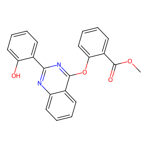 2-{4-[2-(Methoxycarbonyl)phenoxy]quinazolin-1-ium-2-yl}phenolate structure