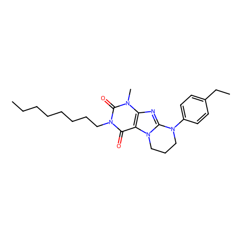 9-(4-ethylphenyl)-1-methyl-3-octyl-6,7,8,9-tetrahydropyrimido[2,1-f]purine-2,4(1H,3H)-dione structure