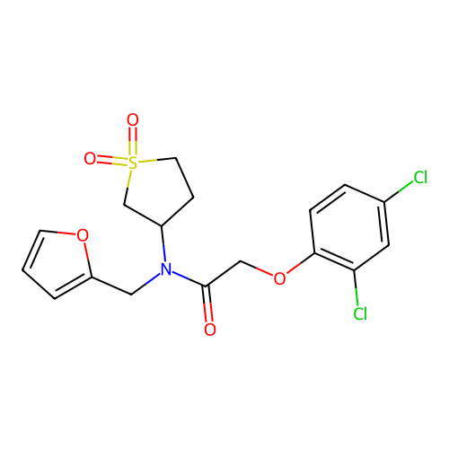 2-(2,4-dichlorophenoxy)-N-(1,1-dioxidotetrahydrothiophen-3-yl)-N-(furan-2-ylmethyl)acetamide structure