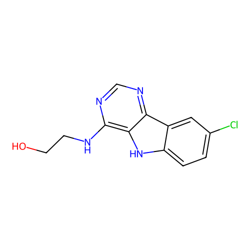 2-[(8-chloro-5H-pyrimido[5,4-b]indol-4-yl)amino]ethanol structure