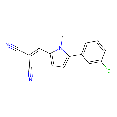 {[5-(3-chlorophenyl)-1-methyl-1H-pyrrol-2-yl]methylidene}propanedinitrile structure