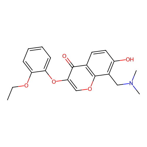 8-((dimethylamino)methyl)-3-(2-ethoxyphenoxy)-7-hydroxy-4H-chromen-4-one structure
