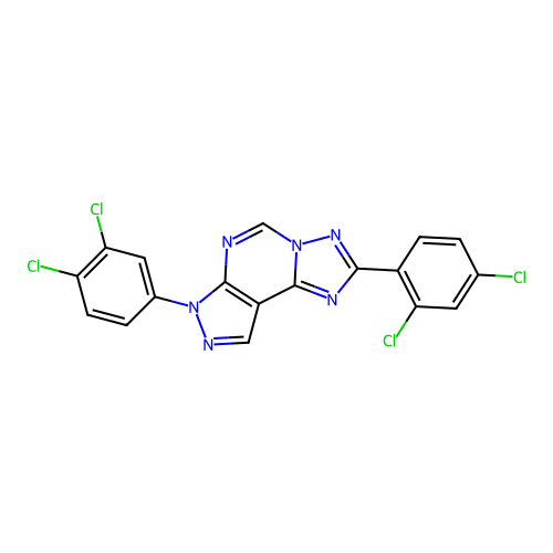 C18H8Cl4N6 structure