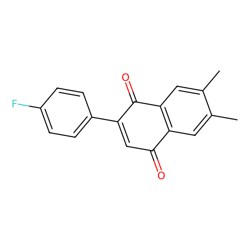 2-(4-Fluorophenyl)-6,7-dimethylnaphthalene-1,4-dione structure