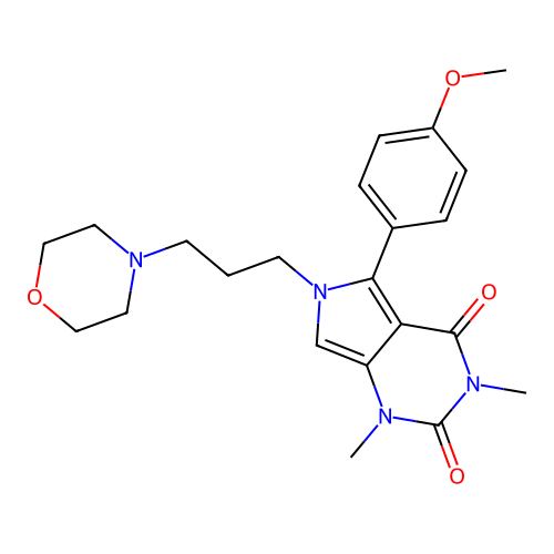 5-(4-methoxyphenyl)-1,3-dimethyl-6-(3-morpholin-4-ylpropyl)pyrrolo[3,4-d]pyrimidine-2,4-dione structure