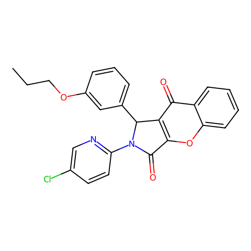 2-(5-chloropyridin-2-yl)-1-(3-propoxyphenyl)-1,2-dihydrochromeno[2,3-c]pyrrole-3,9-dione structure